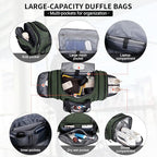 Mens Duffle Bag Expandable 45L Travel Gym with Shoe Compartment (Army Green)