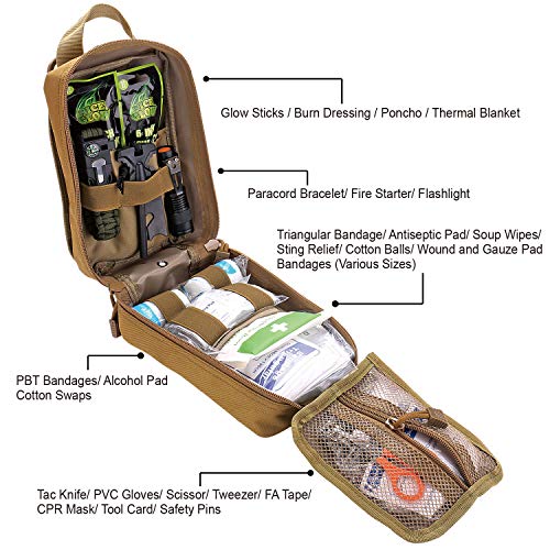 250 Pcs Survival First Aid Kit (Tan)