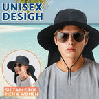 Sun Fishing Hats with Neck Flap for Men Pure Brown (One Size / Pure Brown(with Neck Flap))