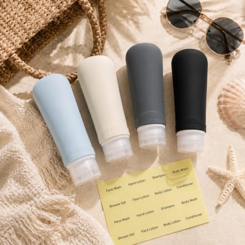 Travel Bottles for Toiletries (Black / 3.4 Ounce)