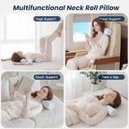 Neck Roll Cervical Pillow for Neck Pain Relief (Cool Blue / X-Small - 3.5" H)
