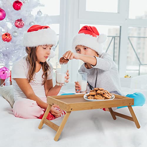 FSC 100% Bamboo Bed Tray with Folding Legs (25.9" x 14.2" x 10" / Bamboo)