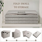 Storage Bins with Lids Fabric Closet Organizers Cubes Office Organization (Beige / Medium -5 Pack)