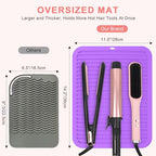Silicone Heat Resistant Mat for Hair Tools (Purple / Oversize)