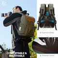 Green Professional Camera Backpack (Green / Crazy Horse Art Cowhide Flap)