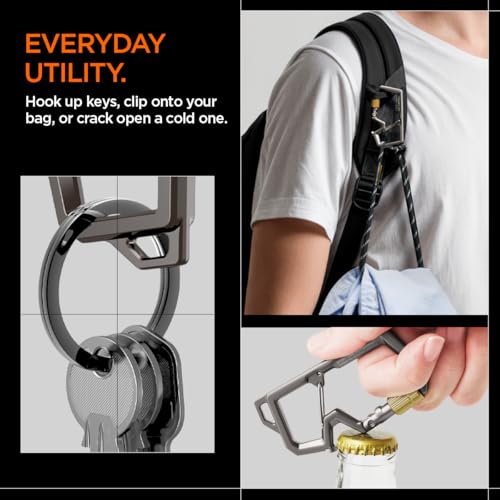 Life EDC Carabiner Key Ring Clip (Keychain Clip / Gunmetal (Gen 2))