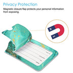 Luggage Tags Privacy Cover ID Label for Travel Bag Suitcase (Aqua Wave)
