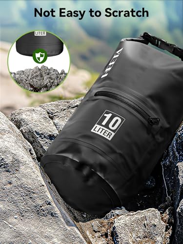 Waterproof Dry Bag Backpack with Zippered Pocket (Black / 40L)