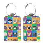 2 Pcs Luggage Tags for Suitcases (Animal Squares)