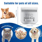 7FC# Detachable Pet Dog Grooming Clipper Ceramic Blade (Silvery-9)
