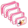 Clear Makeup Bag (4 Packs Rose Red)
