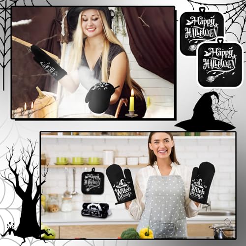 10 Pcs Halloween Kitchen Decor Accessories Set Witch Style (Black / Halloween Witch)