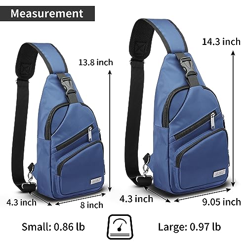 Crossbody Sling Bag Men (Blue / Large)