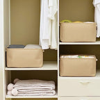 Organization and Storage Bin for Shelves (Beige / 3PCS/Large - 15.7Lx11.8Wx8.3H)