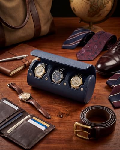 3 Watch Travel Case (Dark Blue / 3 Watch Case)