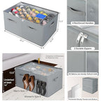 Shoe Organizer for Closet 2 Pack (Gray-2Pack / Extra Large(26.5''L x 16.54''W x 13.5''H))