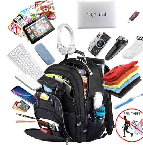 Unisex 18.4 Inch Laptop Backpack (Purple)
