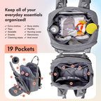 Diaper Bag Backpack with Portable Changing Pad (Grey)