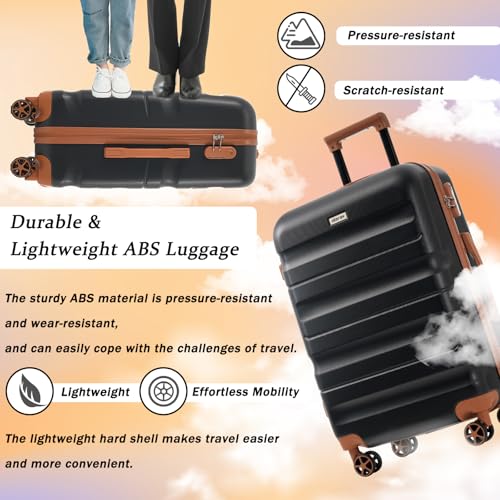 Luggage Set 13 Piece (Black Brown / 13-piece Set)