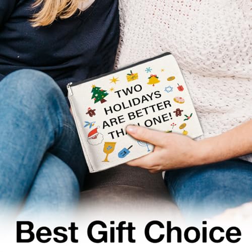Christmas Hanukkah Gifts for Women Girls Cosmetic Bag (Christmas Hanukkah)