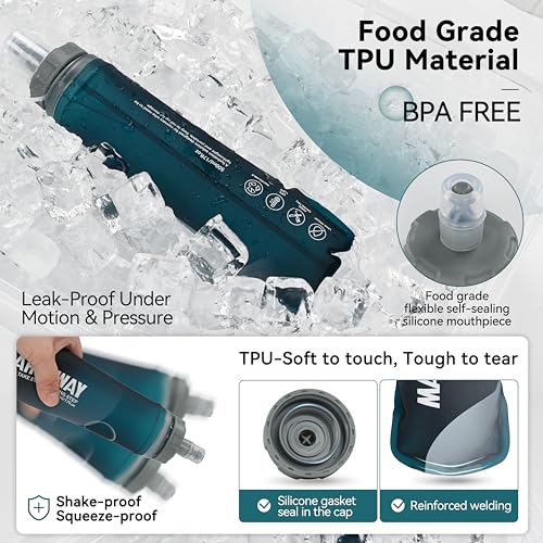 Soft Flask Collapsible Water Bottle with Wide Mouth (Blackish Green / 300 ml/10 oz)