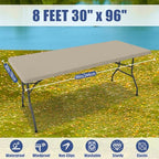 2 Pack Rectangle Spandex Fitted Table Cloth (Taupe / 96" x 30" (Rectangular))