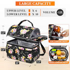 Insulated Lunch Bag Women (Floral Black)