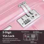 4 Piece Expandable Hardshell Pink Luggage Sets with Spinner Wheels (A#Pink / 4 Piece Set)