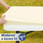 2 Pack Rectangle Spandex Fitted Table Cloth (Champagne / 72" x 36" (Rectangular))