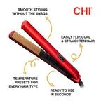 Original Digital Ceramic Hair Straightener 1" (1 inch / Ruby Red)