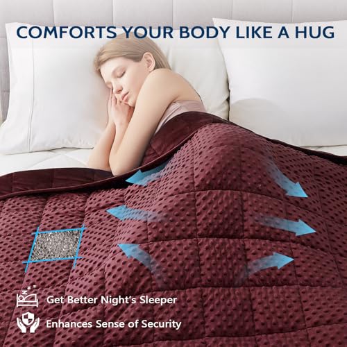 Weighted Blanket for Adult (24-garnet / 60" x 80" | 20lbs)
