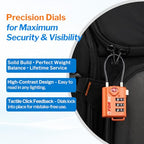 TSA Approved Luggage Locks (Orange 4 Pack)