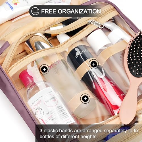 Travel Hanging Toiletry Bag for Women (Dark Purple / Large)