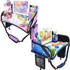 Kids Travel Tray for Toddler Car Seat (Dark Blue Car/Purple Mermaid--2PCS)