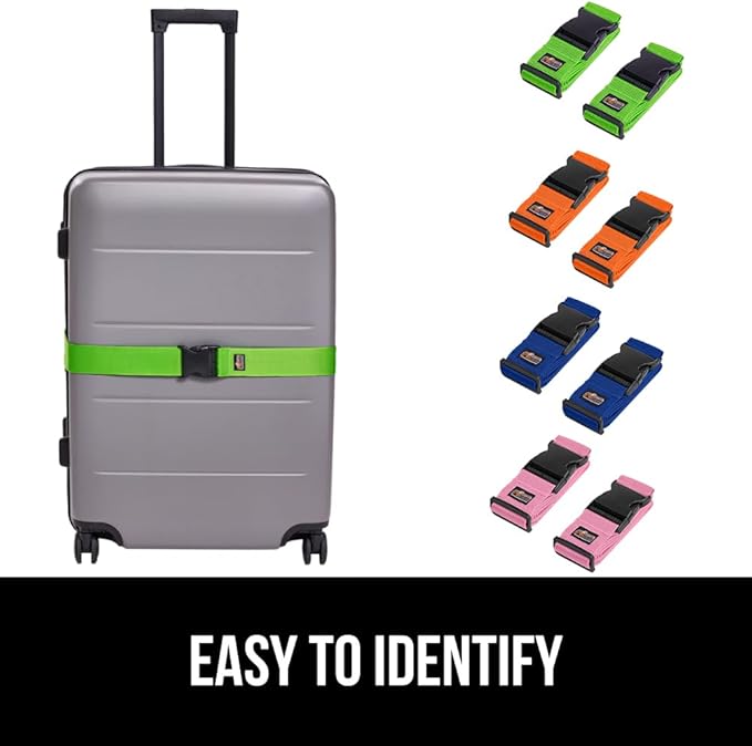 GORILLA GRIP Heavy Duty 8 Pack Adjustable Luggage Straps - Image 4