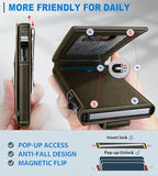 Airtag Wallet for Men Money Clip 9 (Olive059)