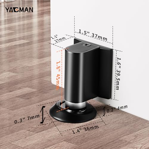 3 Pack Magnetic Door Stopper Floor Mount (Black)