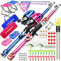 Kids Fishing Pole For Boys (2 Pack- Blue + Pink (Complete Set) / 4ft)