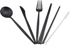 Gugrida Luxury Black Matte Portable 18/10 Stainless Steel Travel Flatware Sets - Image 5