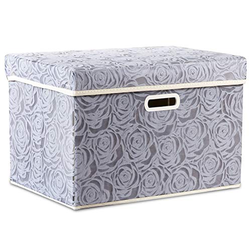 Larger Collapsible Storage Box with Lid [1 (Gray / Large(1-Pack))