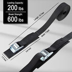 1" x 15 ft Cam Buckle Straps (4 PK / Black)