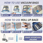 Vacuum Storage Bags with Hand Pump (Combo)