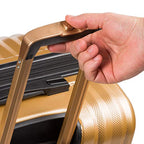 7272 Energie Expandable Hardside Luggage with Spinner Wheels and TSA Lock (Checked-Medium 24-Inch / Gold)