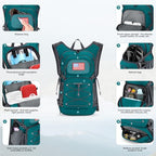 Lightweight Hydration Hiking Backpack with 3L Water Bladder (6.Cyan / 3L Bladder)