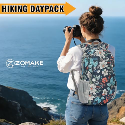 Lightweight Packable Backpack 20L (20 L / Royal Blue, Floral Print)