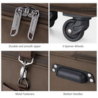 Expandable Collapsible Luggage with Wheels Suitcase (Coffee-1)