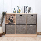 Storage Basket Bins (13×13×13/4pcs / Brown)