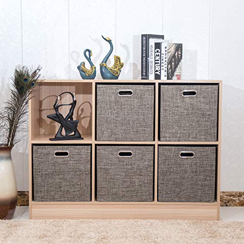 Storage Basket Bins (13×13×13/4pcs / Brown)