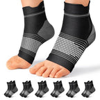 6 Pairs Plantar Fasciitis Socks (Black(6 Pairs) / Small (6 Pair))