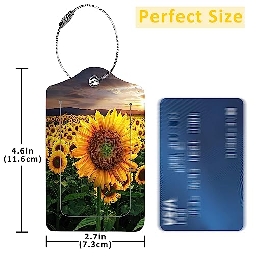 2 Pack Sunflower Luggage Tags for Suitcases (Sunflower)